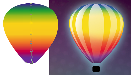 Vyplňování balonu barevným přechodem